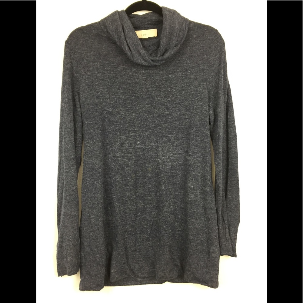 Ann Taylor Loft size large Blue cowl neck shirt .